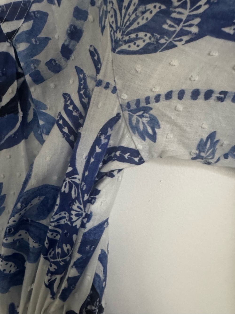 FARM Rio White Mini Dress with Blue Floral Print XS - Picture 7 of 10